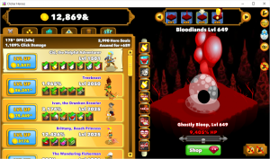 Screenshot of Clicker Heroes game