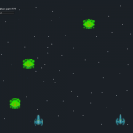 Unity game scene of multiplayer space shooting game