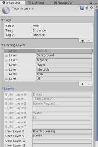 Unity Tags & Layers options