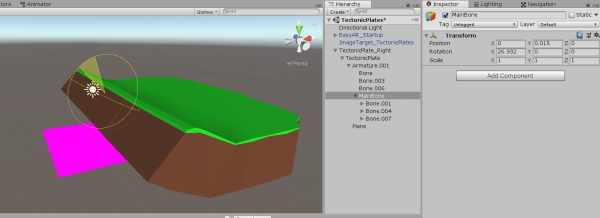 Ground model edited with bone object in Unity