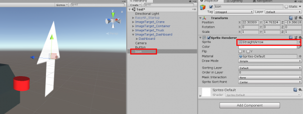 Icon object in Unity with Spirte Renderer component