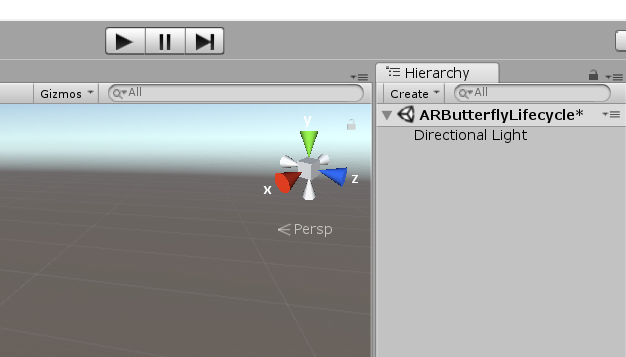 Unity ARButterflyLifecycle AR project