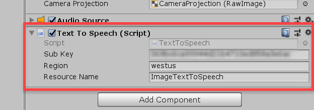 Unity Text To Speech component settings