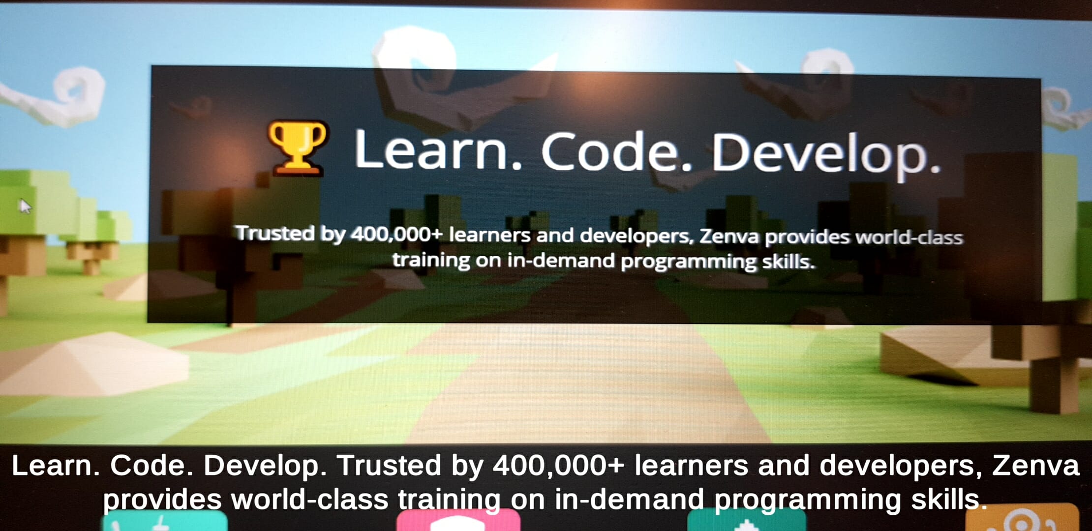 Learn, Code, Develop banner from Zenva