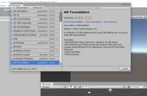 AR Foundation package information in Unity