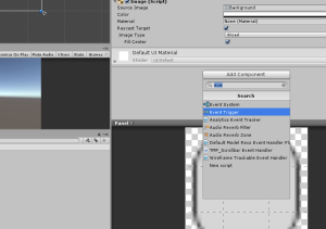 Unity Event Trigger Component highlighted