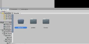Materials folder selected in Unity
