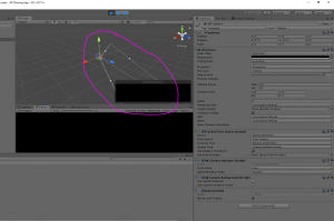 Unity camera object's position highlighted