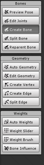 Bone options for Unity sprite editing