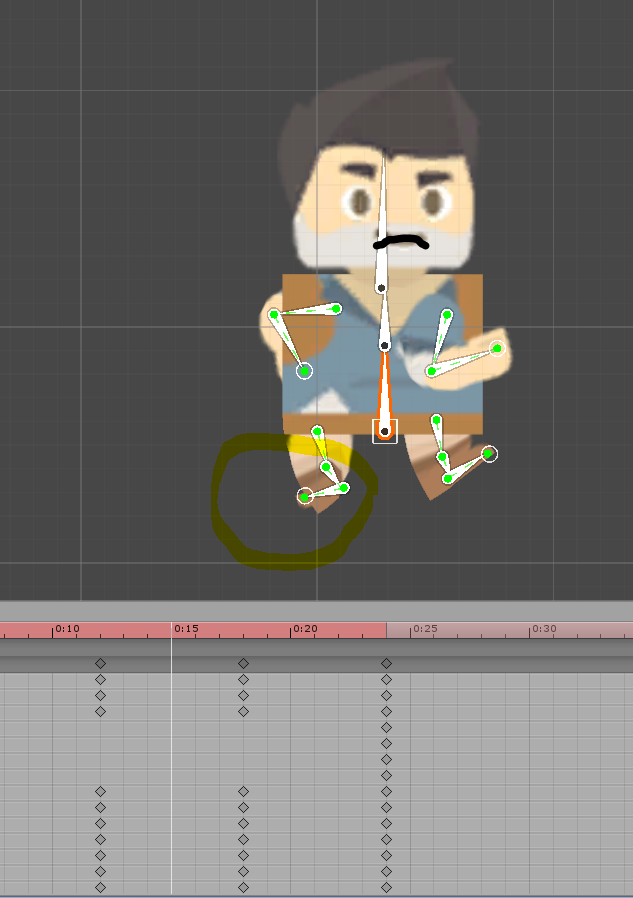 Incorrect limb rotation in the run animation.