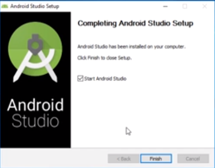 Android Studio Setup finish screen