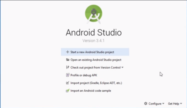 Android Studio new project screen