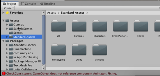 Unity Assets with Standard Assets imported
