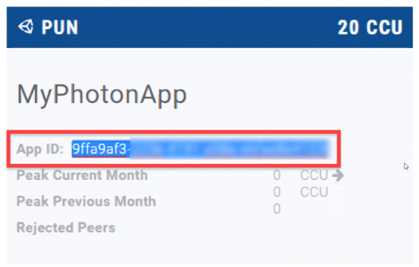 Photon App with App ID highlighted