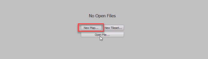 Tiled opening screens with New Map button selected
