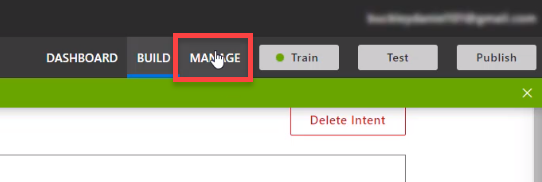 Azure Manage button