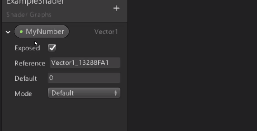 Vector1 Shader creation options