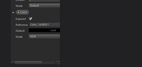 Unity shader graph with mode set to HDR