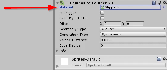 Unity inspector with composite collider 2d component