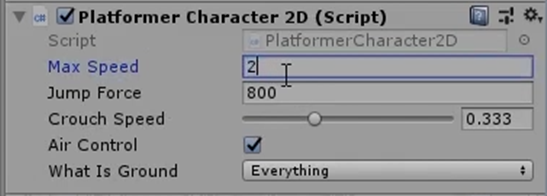 Unity Platformer Character 2d component
