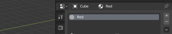 Material in Blender renamed to red