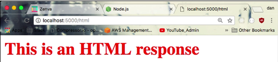 Express HTML response example