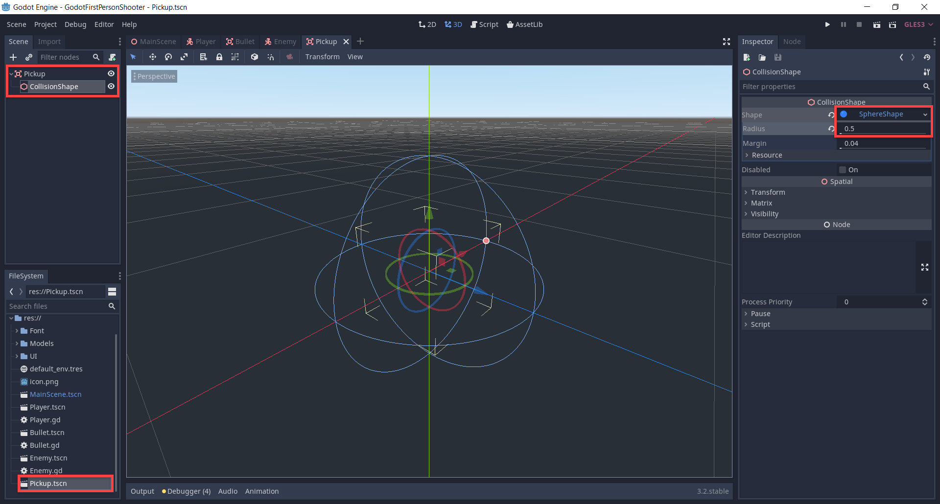 Pickup Node in Godot with CollisionShape