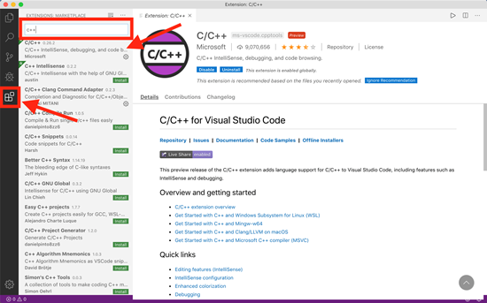 C++ Extensions for Visual Studio Code