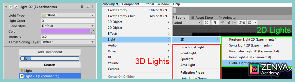 Add 2D Light component