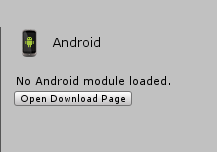 Download button for Unity Android module