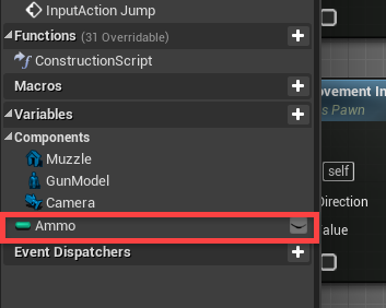 Ammo component added in Unreal Engine