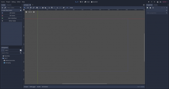 Godot Editor in 2D view