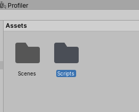 The new Scripts folder in Unity