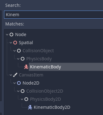 KinematicBody option in Godot