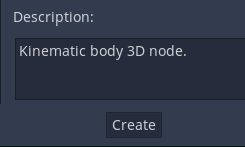 KinematicBody node description