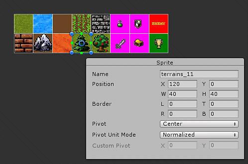 Sprites in Unity with slice preview