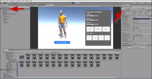 Unity preview of character creator UI