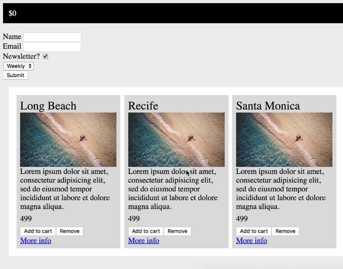 Responsive page mock-up for a blog