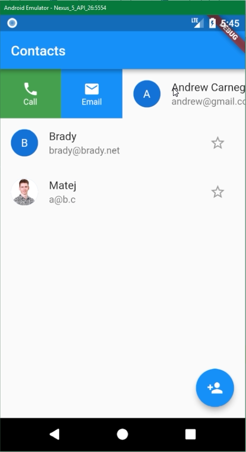 Contacts app made with iOS compliant device