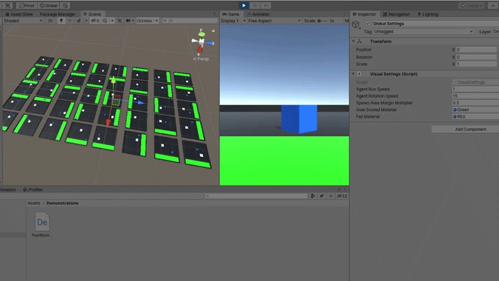 A gif of the second training attempt with a few more environments added
