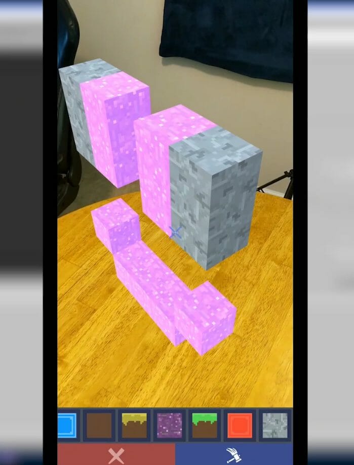 Demo of an AR block builder game