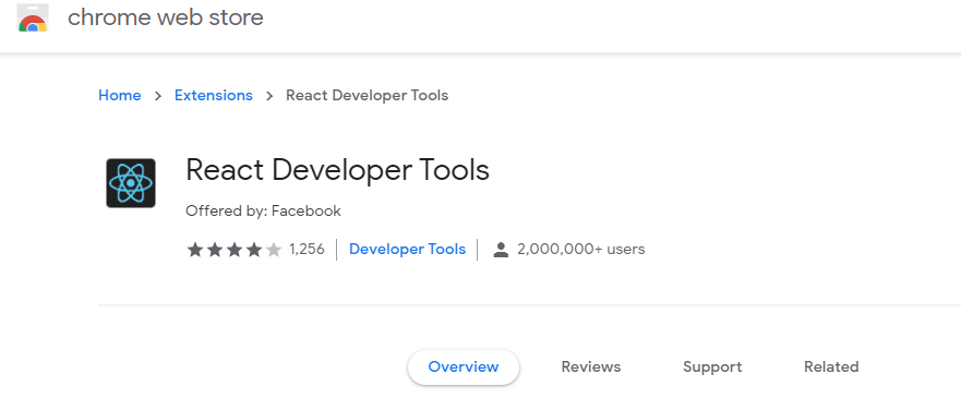 React Developer tools extension