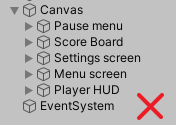 Unity Canvas with many different menu screens