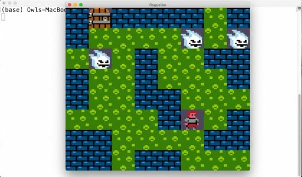 Screenshot of a roguelike game made with C++