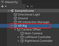 XR Rig object in Unity Hierarchy
