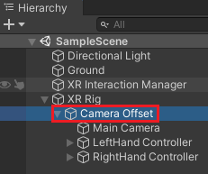 Camera Offset object in Unity Hierarchy