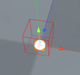 Unity scene editor with sphere hand on screen