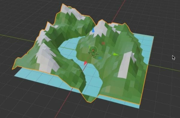 Screenshot of a 3D environment rendered in Blender