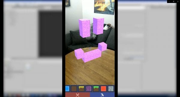 Example of an AR block builder game made with Unity
