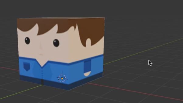Simple cube man made in Blender